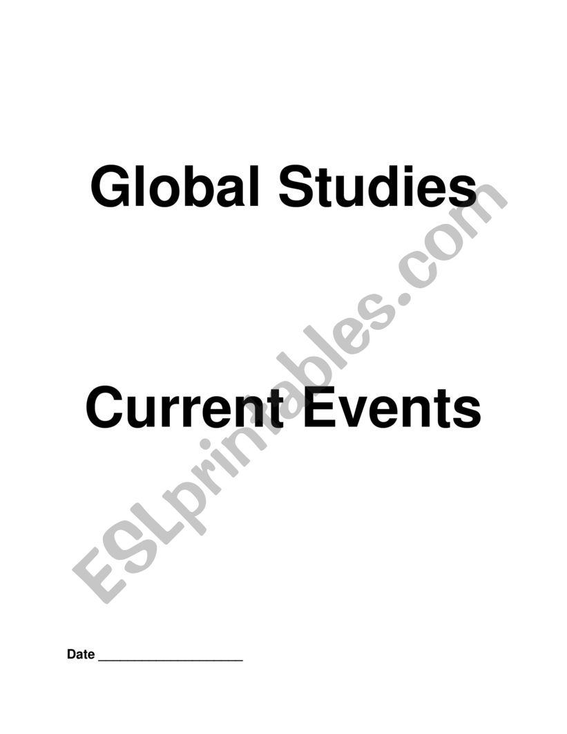 Global Studies Current Events Worksheet