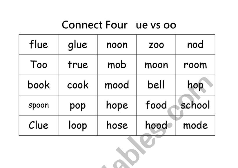 SPOT IT/ Conect 4 worksheet