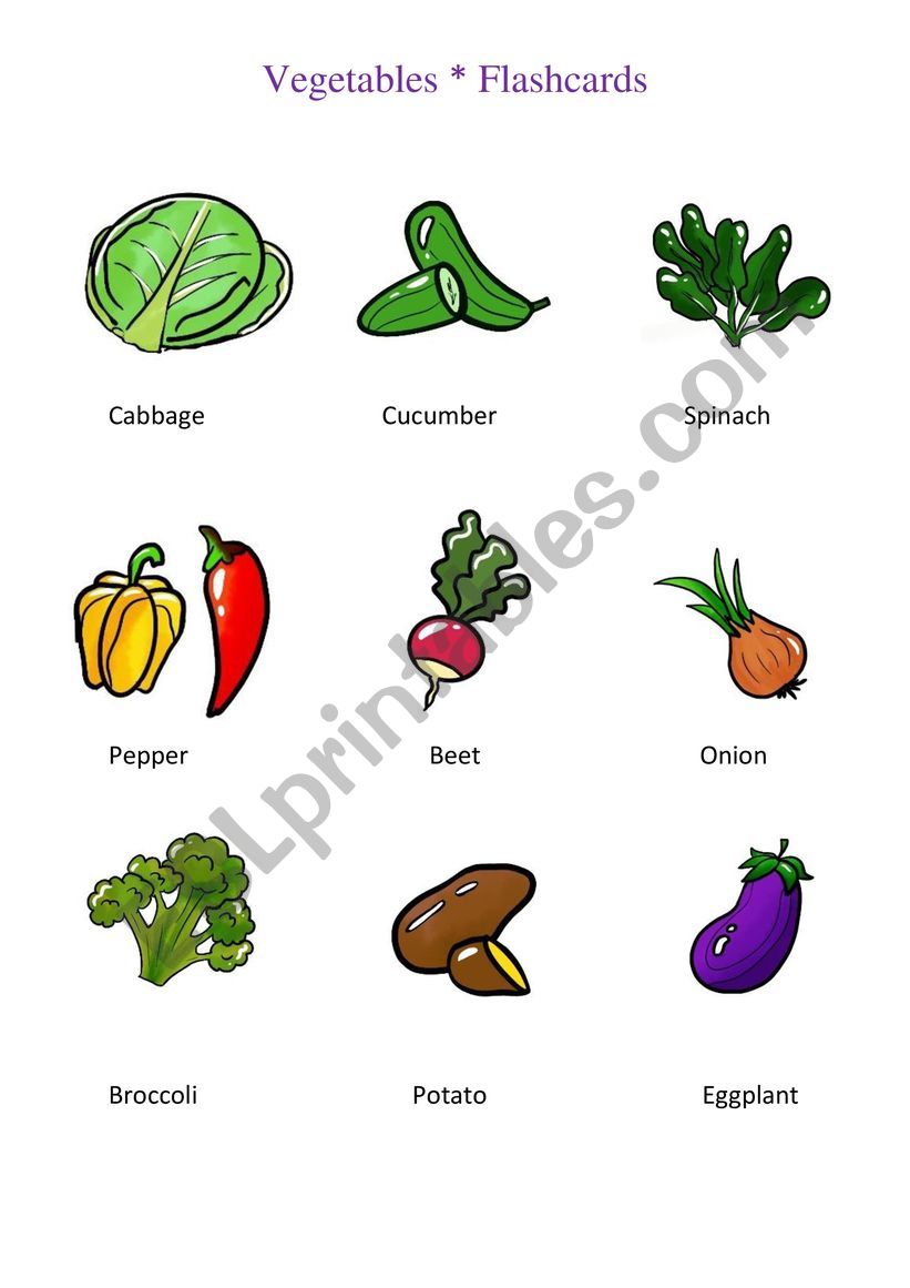 Vegetables Flashcard worksheet