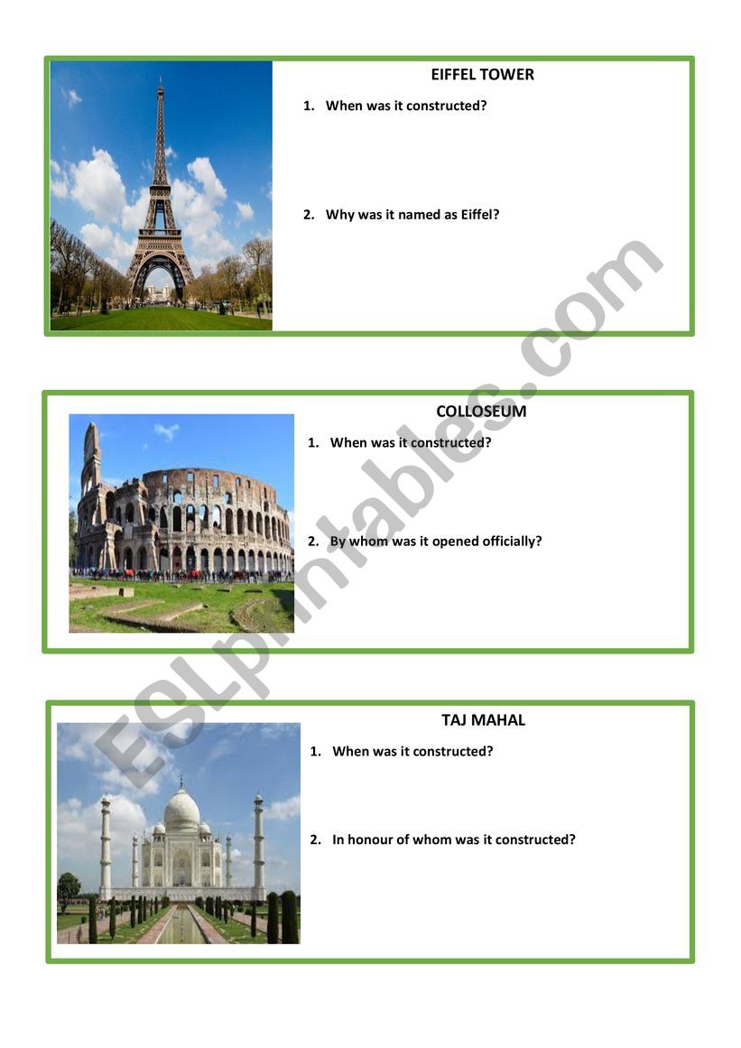 Famous Buildings  worksheet