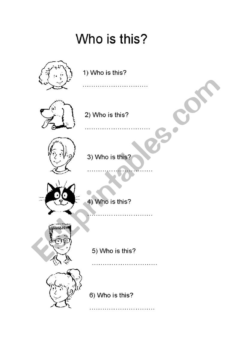 who is this ? worksheet