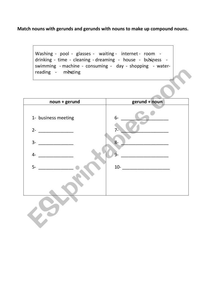 2nd form/ module 4: services/ lesson 5: communication/ compound nouns activity