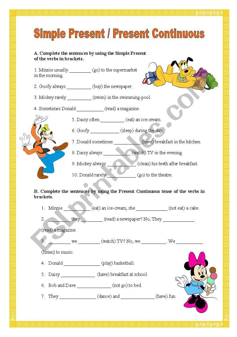 Simple Present Present Continuous 25 08 08 ESL Worksheet By 