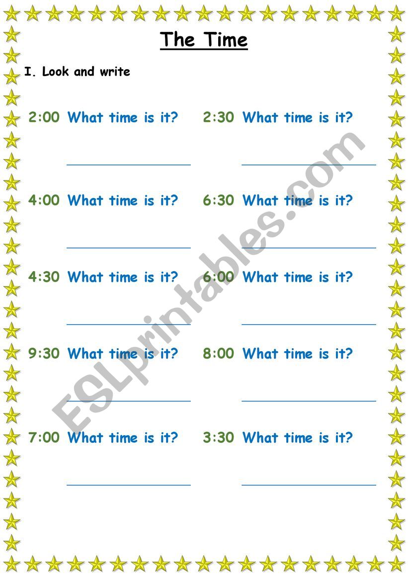 What time is it? worksheet