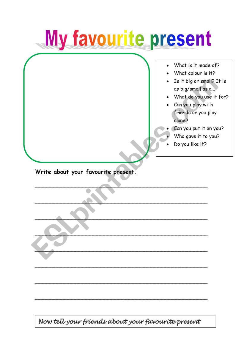 My favourite present worksheet