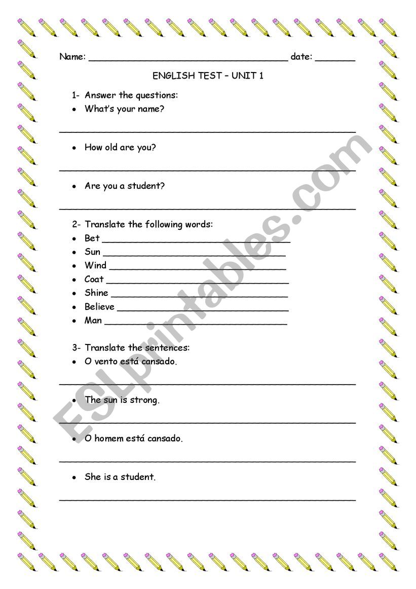 Test worksheet