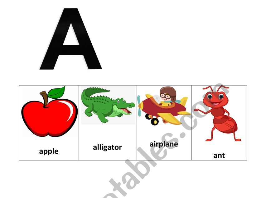 Letters with related pictures worksheet