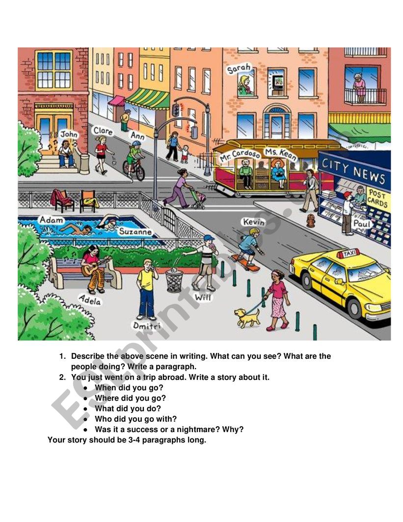 Describing An Image And Story Writing Task ESL Worksheet By Sofoklis19