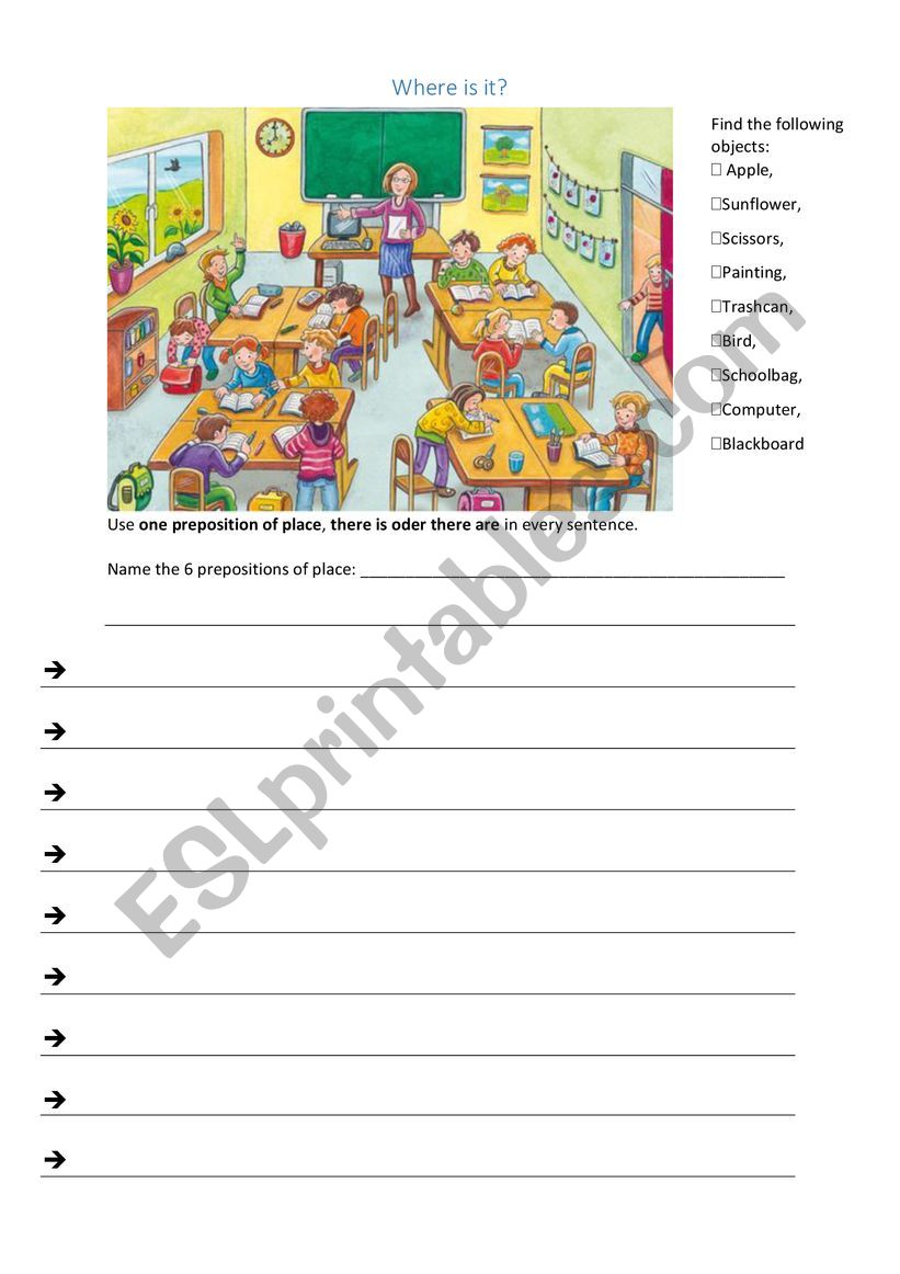 Where is it? worksheet