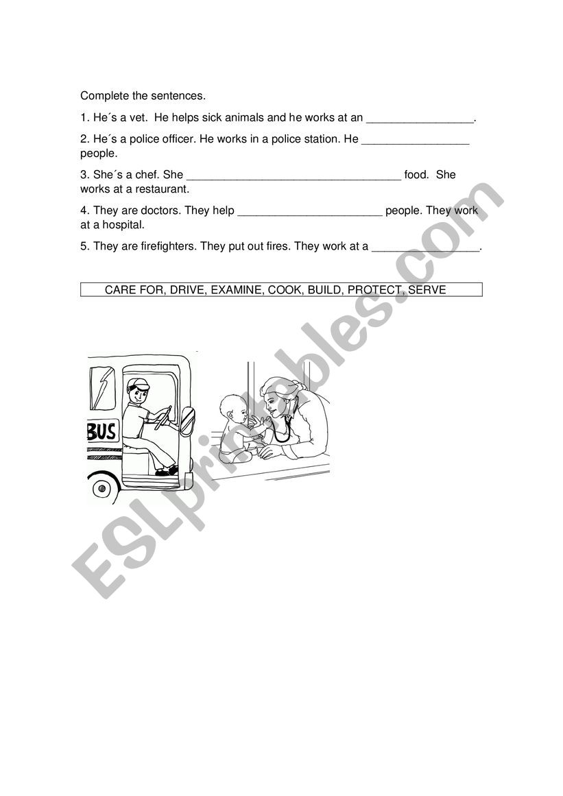 Prefession  worksheet