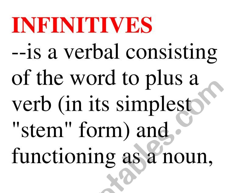 infinitives worksheet