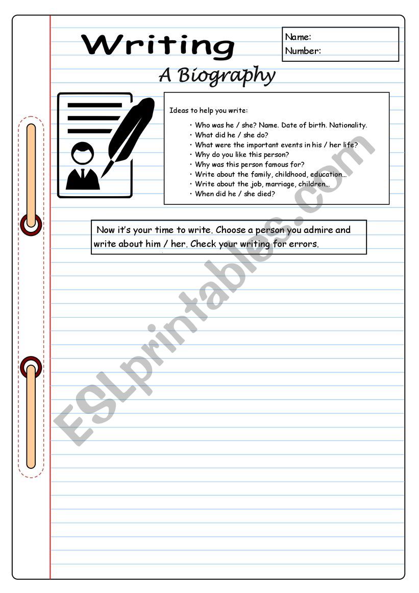 how to write a biography class 7