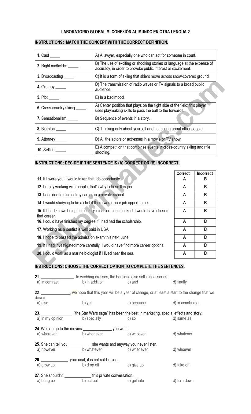 Review worksheet