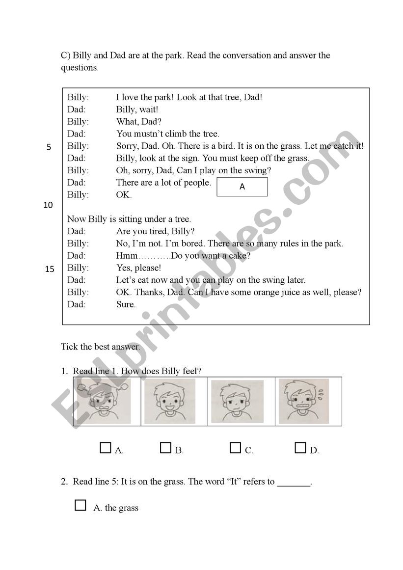 English comprehension primary 2