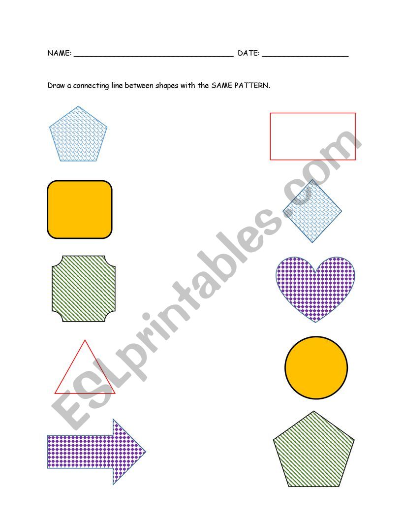 Same pattern worksheet worksheet