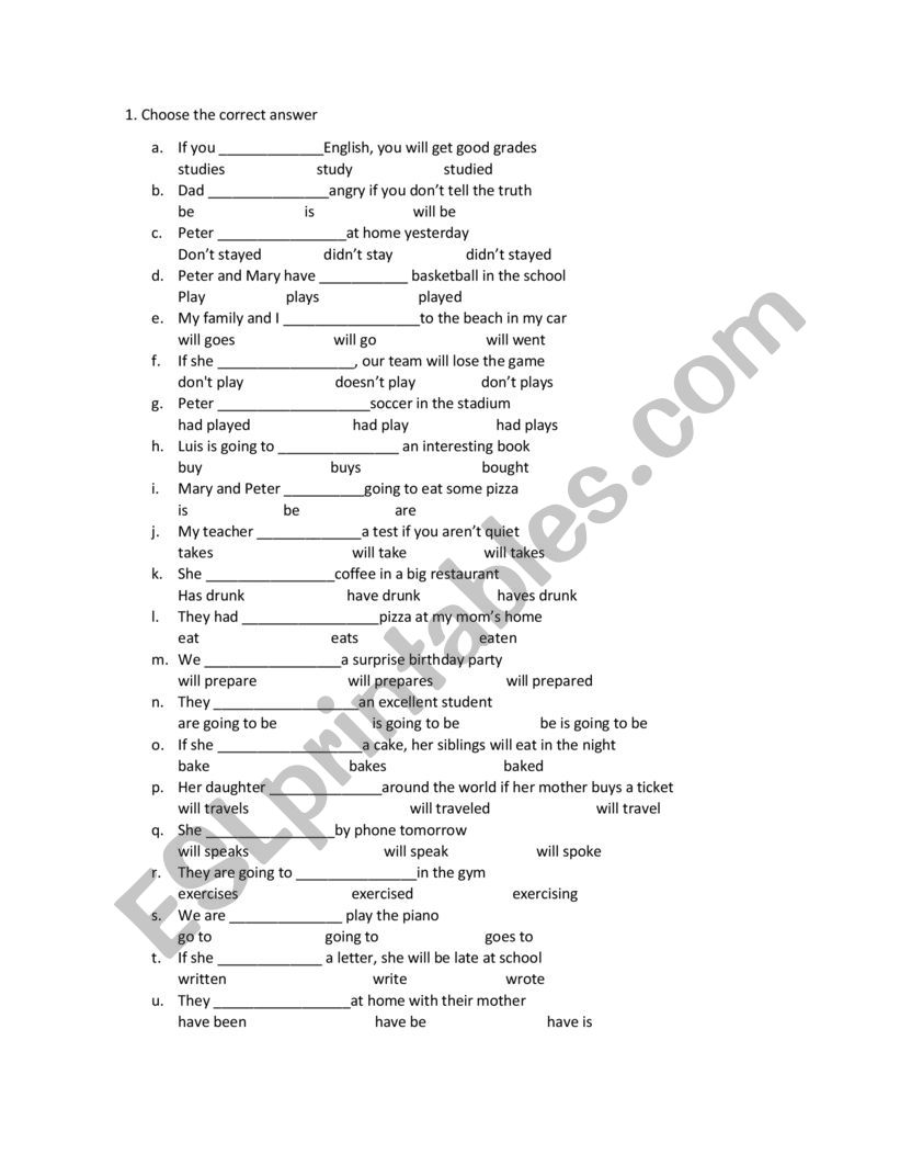 Grammar ESL Worksheet By Anitamikaela123