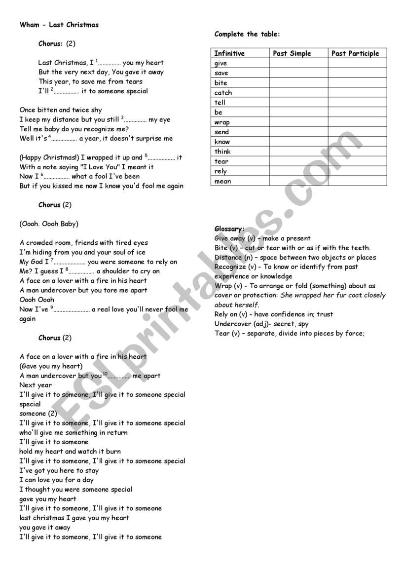 Christmas activities worksheet