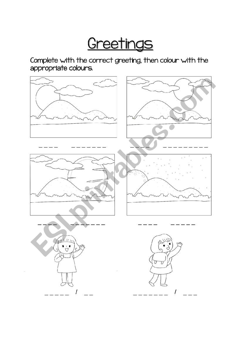 Greetings worksheet