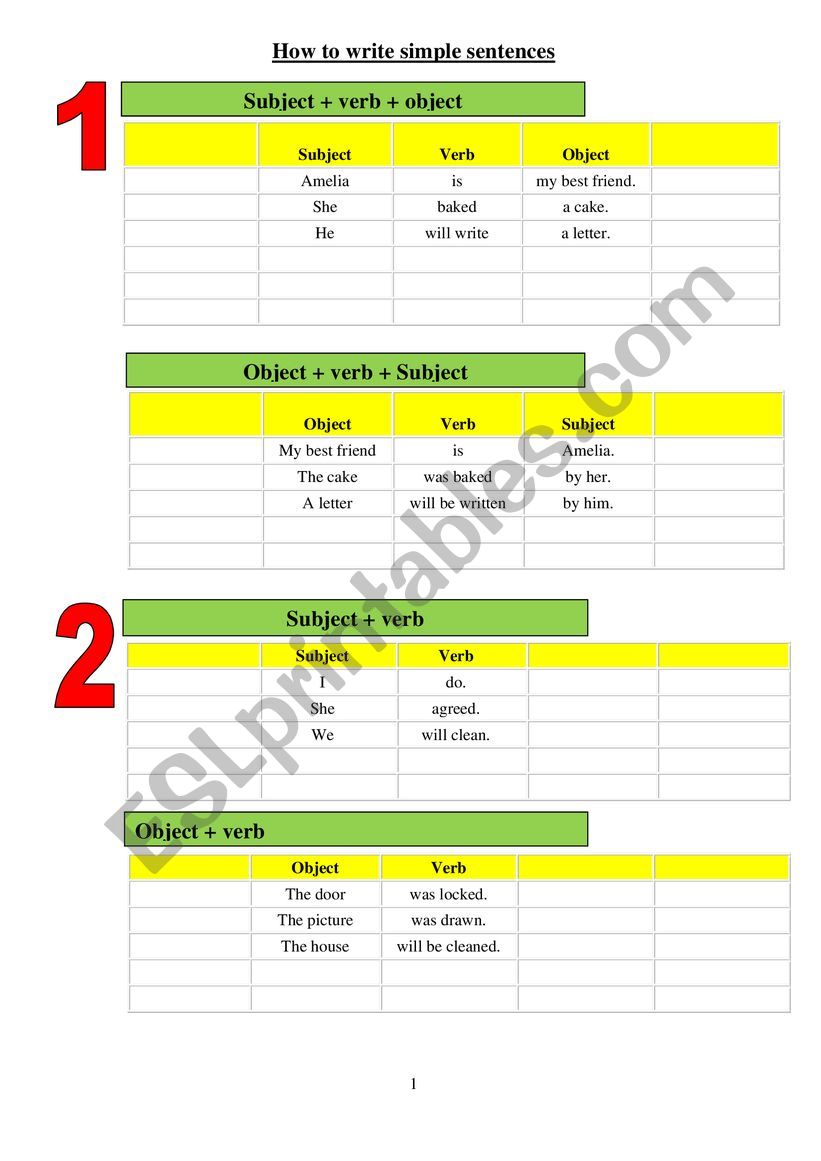 how to build sentences worksheet