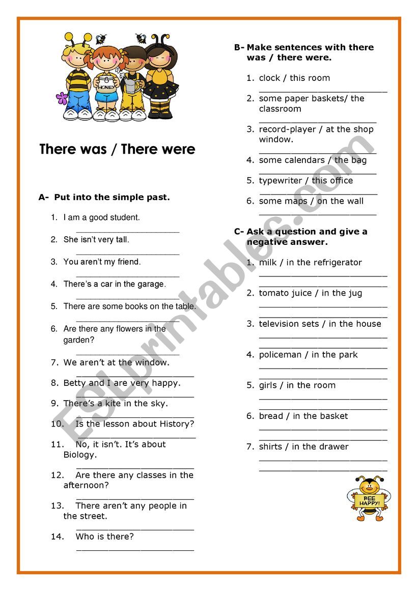 Tere os there are worksheet