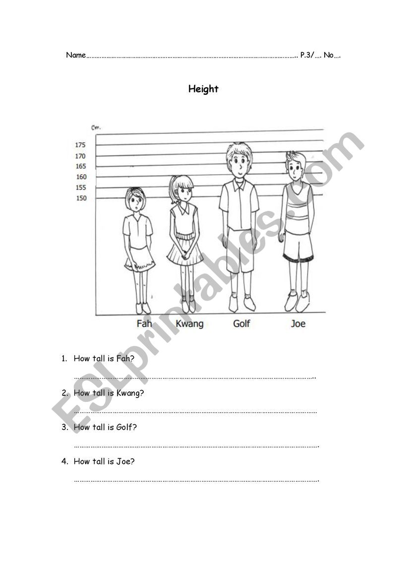 How tall worksheet