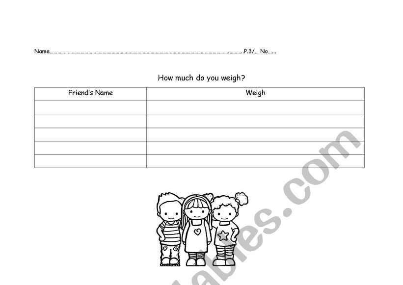 Weigh  worksheet