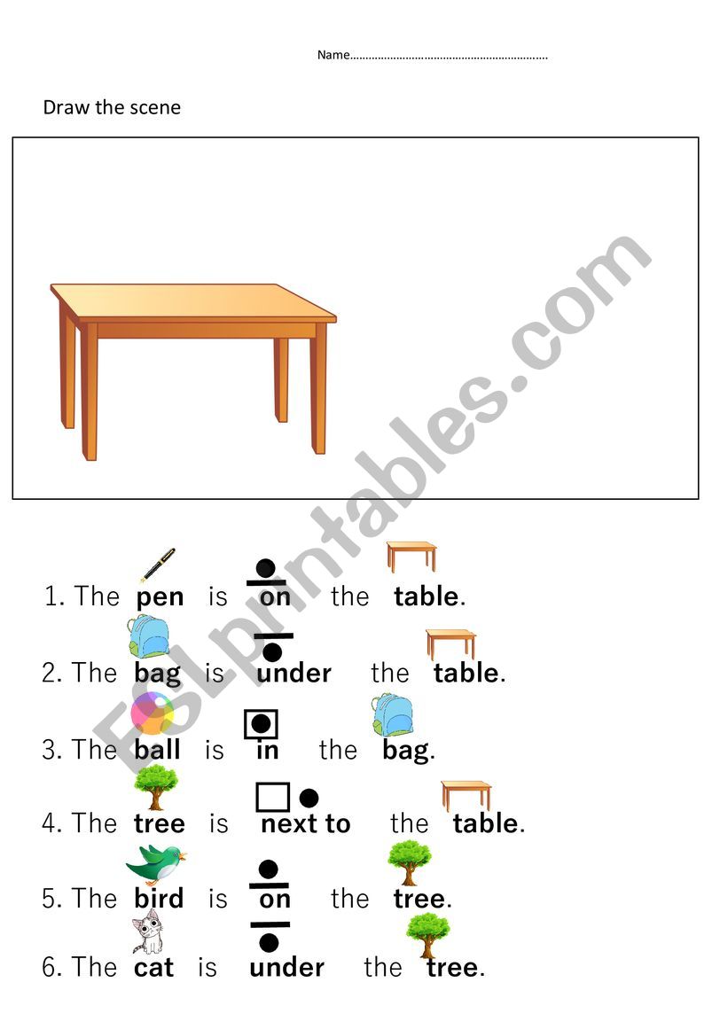 prepositions worksheet