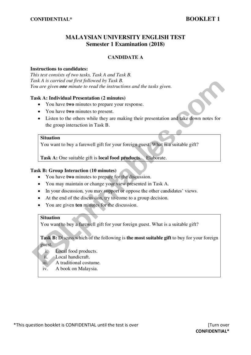 speaking tasks worksheet