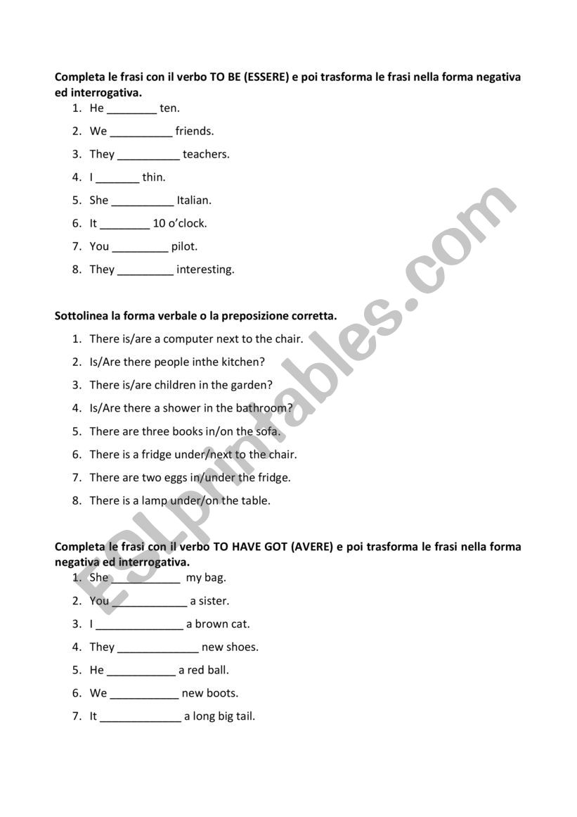 TO HAVE - ESL worksheet by arcangela12