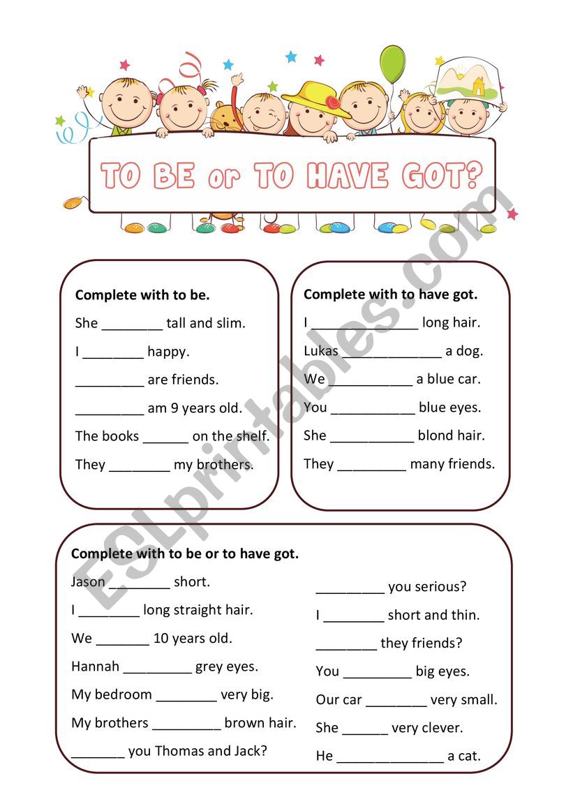 To be or to have got worksheet