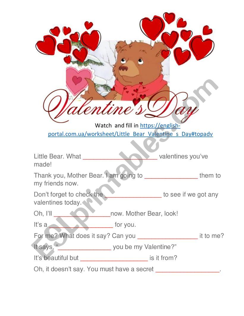 Little bear. Valentine�s Day