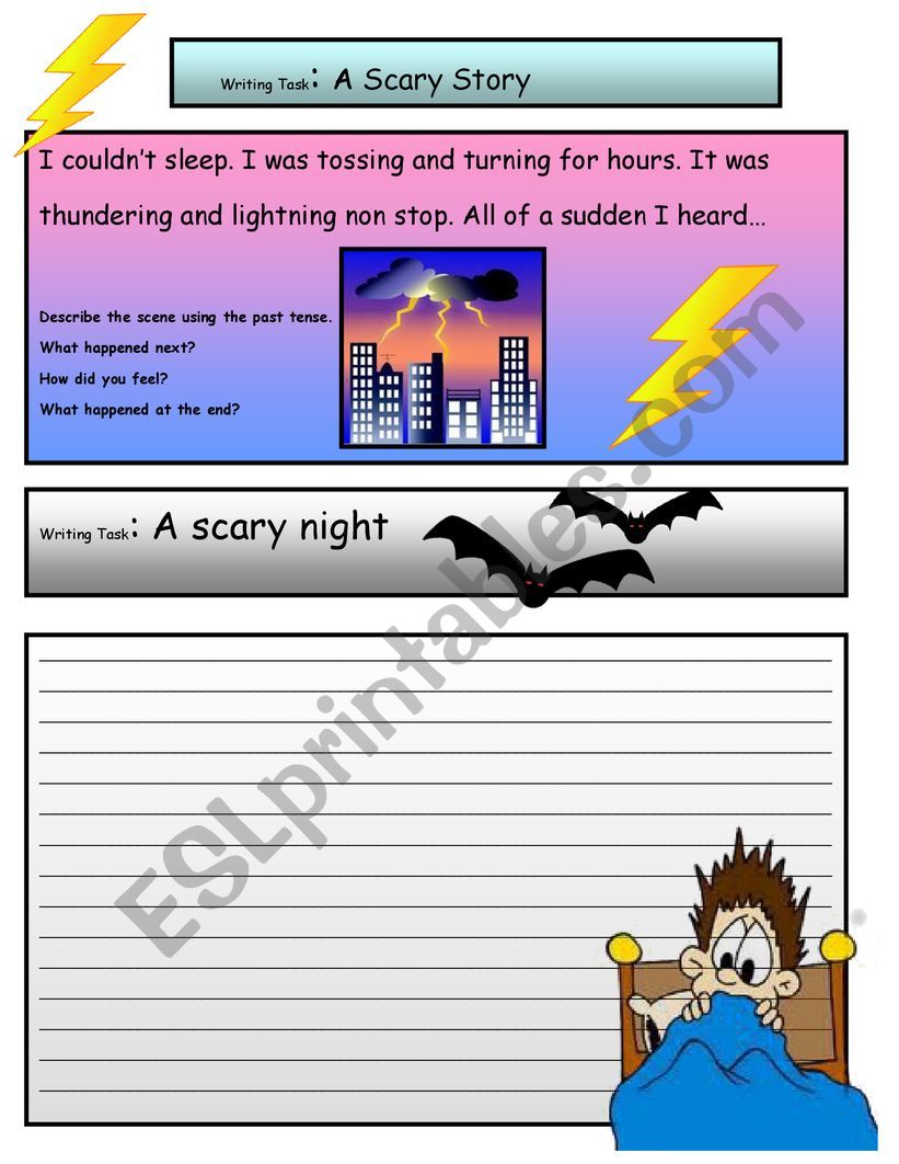 A SCARY STORY worksheet