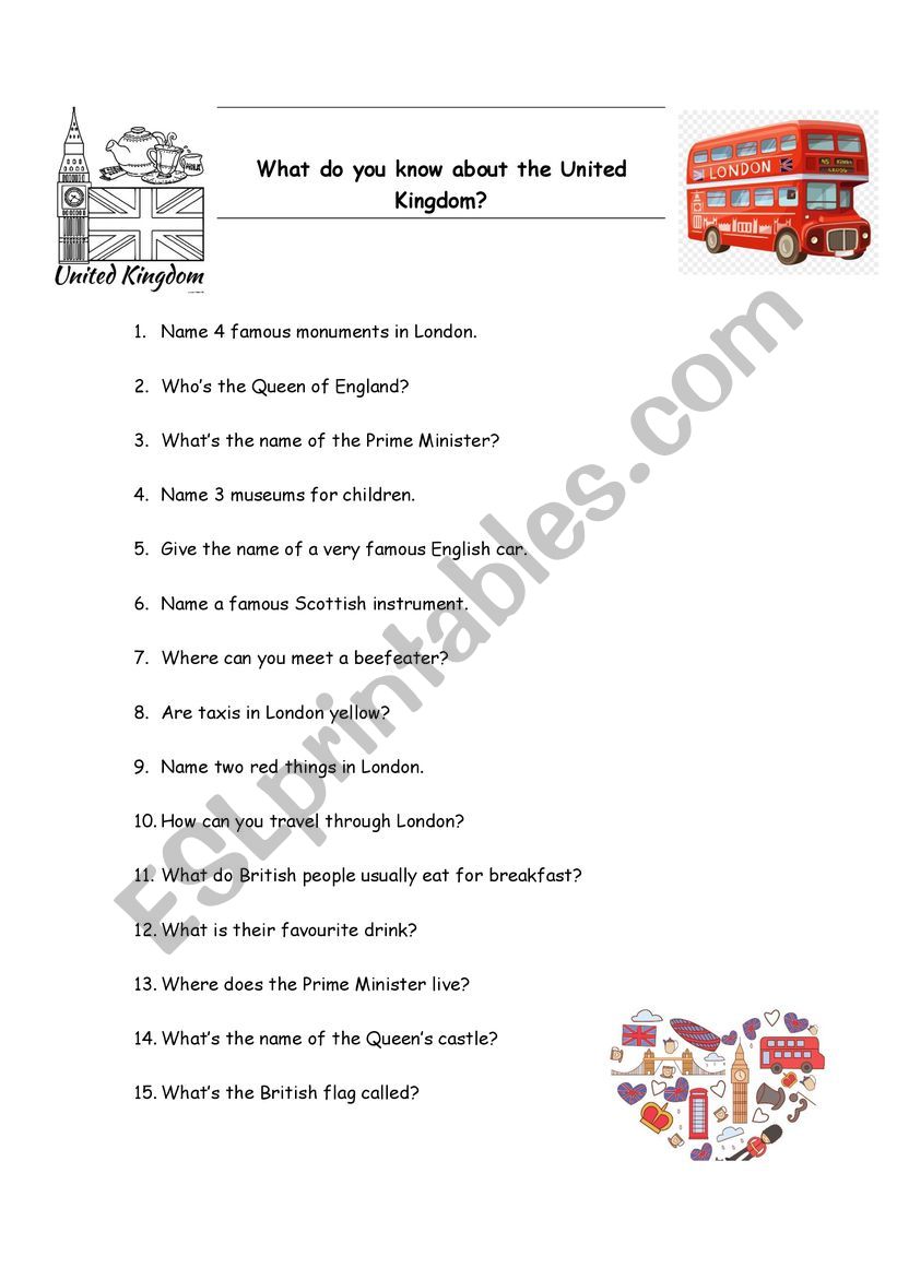 uk worksheet