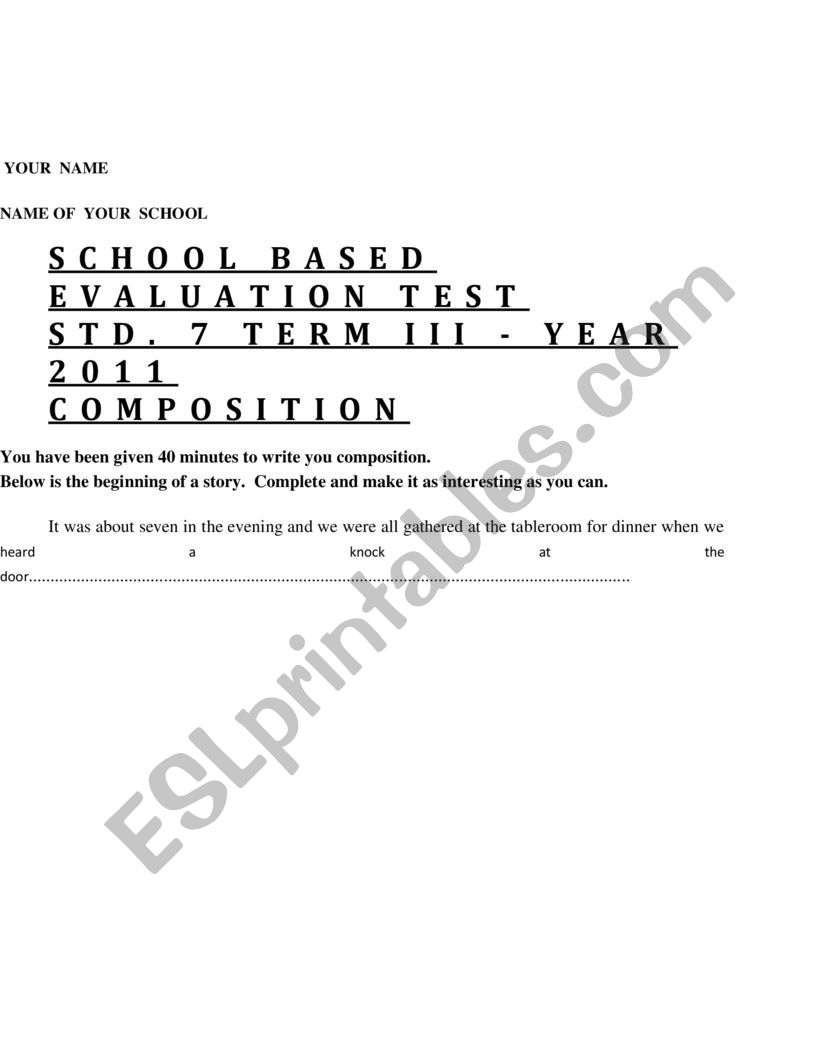 Learning composition worksheet