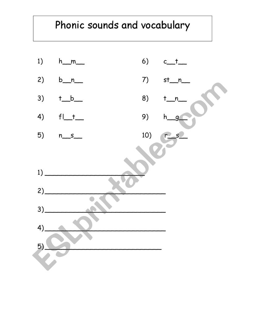 phonics sound recognition worksheet