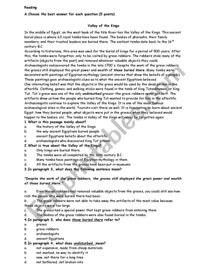 vocabulary exercise worksheet