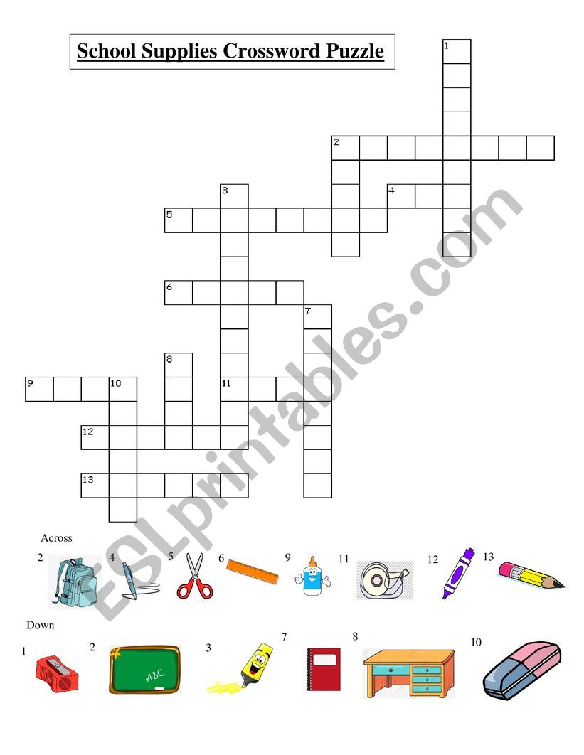 School Supplies worksheet