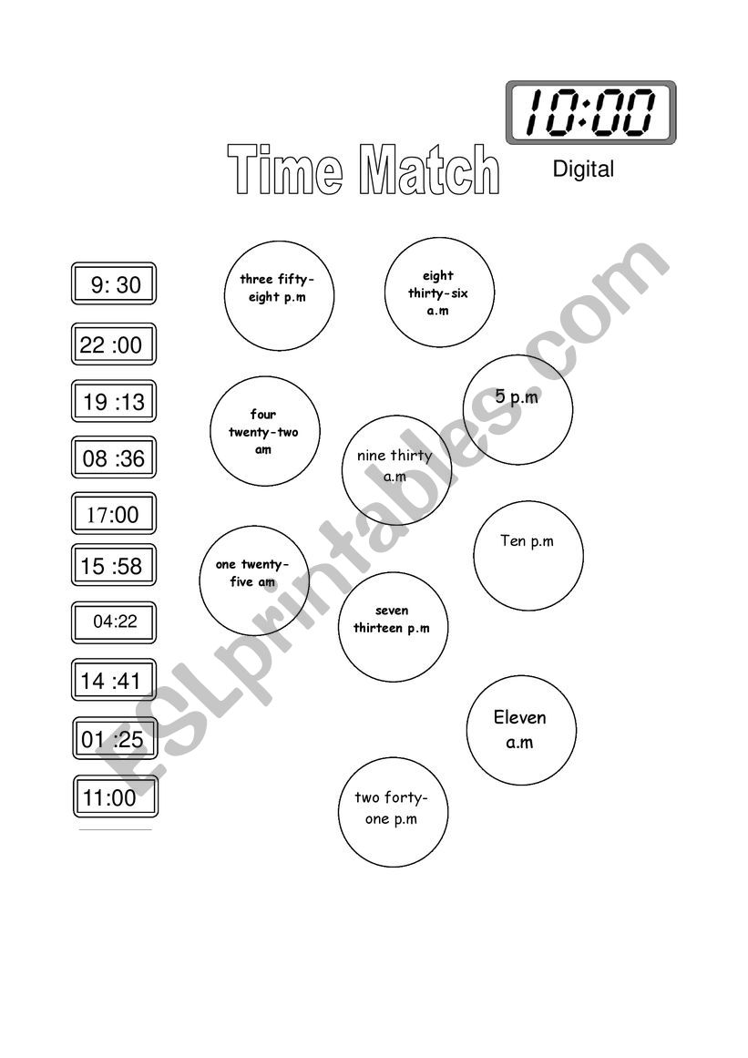 The time - ESL worksheet by Yayae