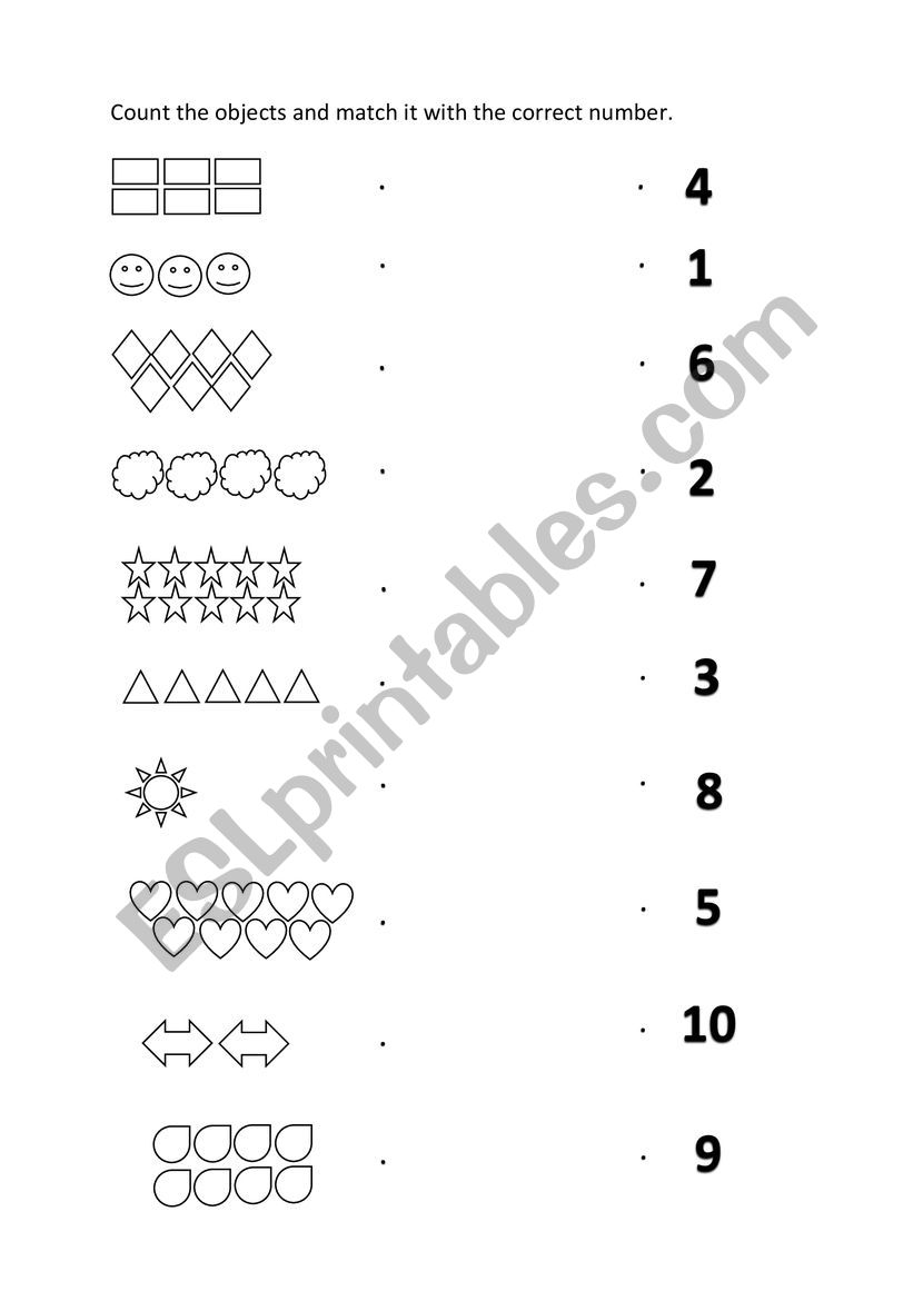 count and match worksheet