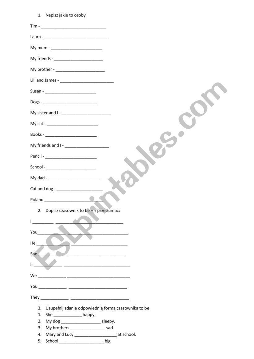 to be positive form worksheet