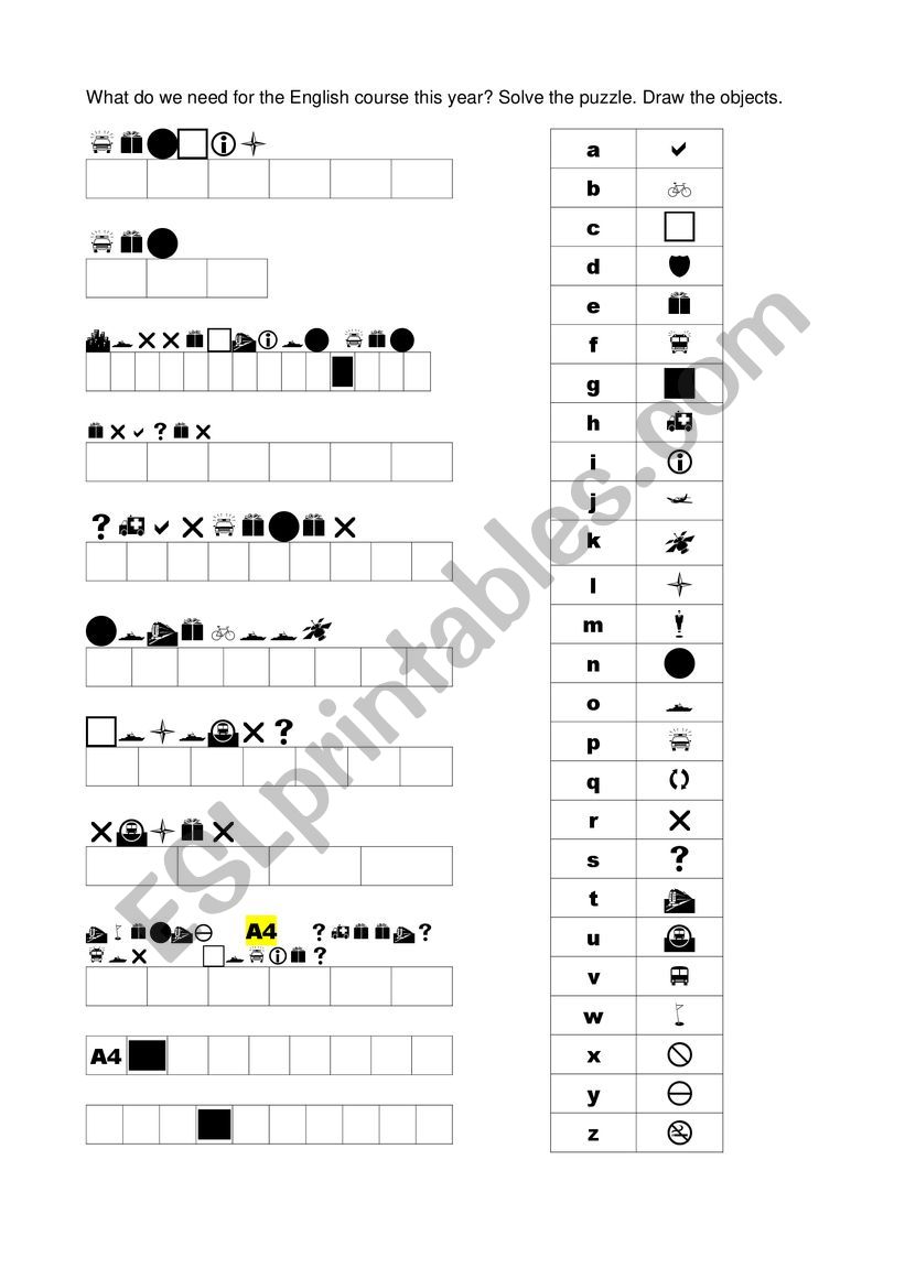 School worksheet