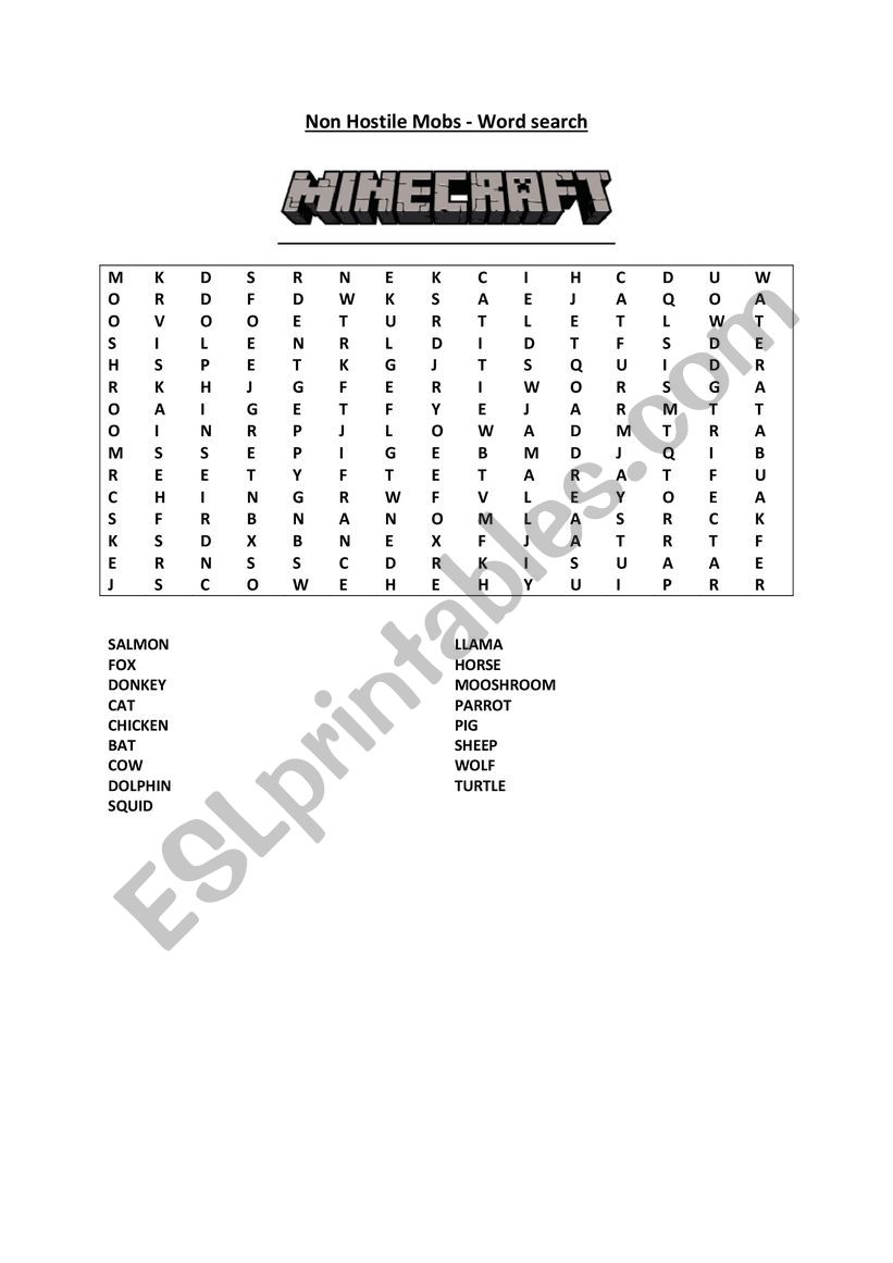 english-worksheets-minecraft-non-hostile-mobs-worksheet