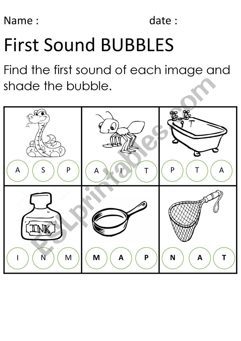 First Sound worksheet