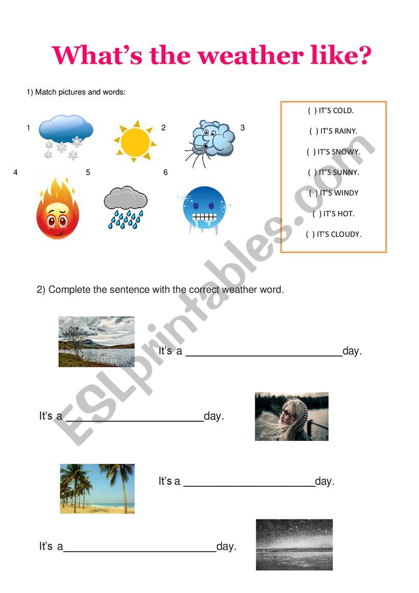 What�s the weather like? worksheet