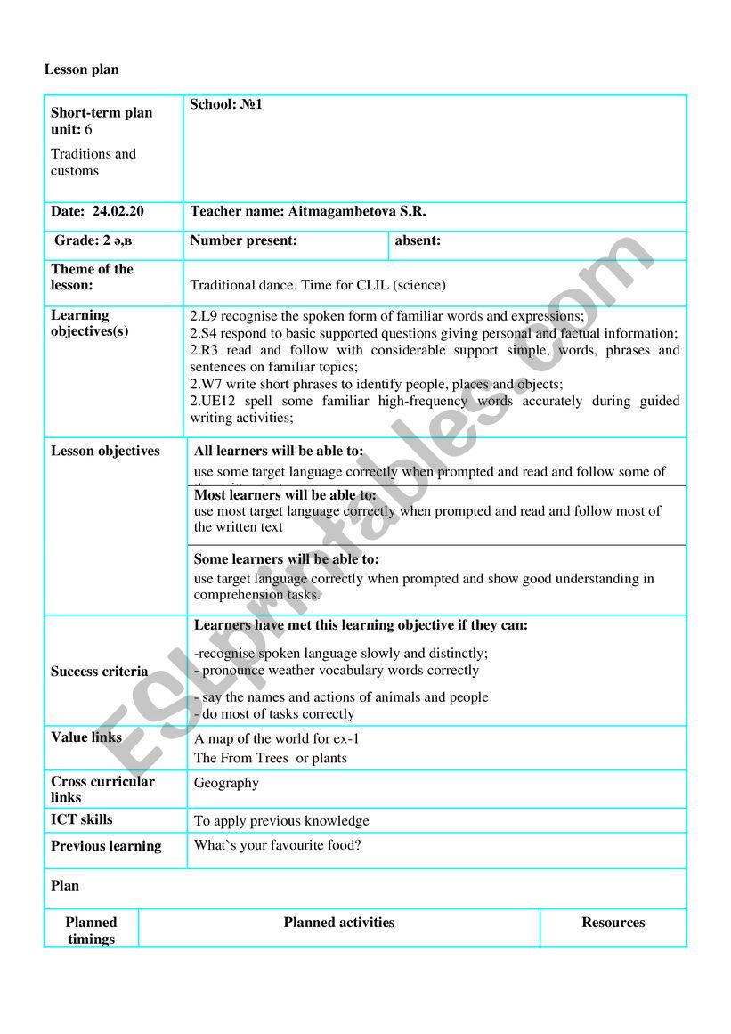 traditional dance esl worksheet by saule2606