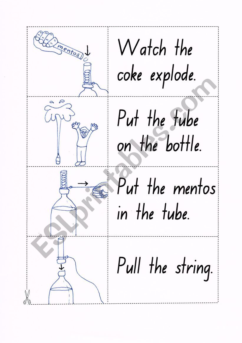 Mentos and Coke Science Experiment; Procedure / Recount Activities