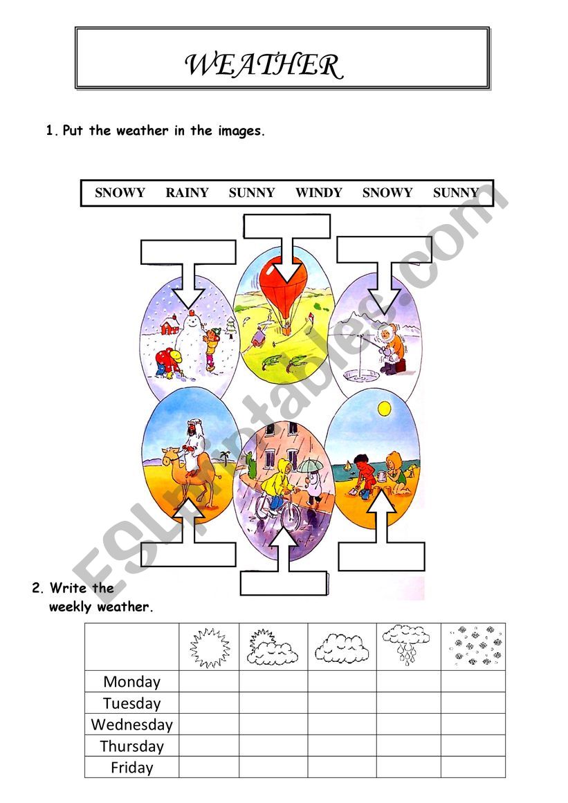 Weather worksheet