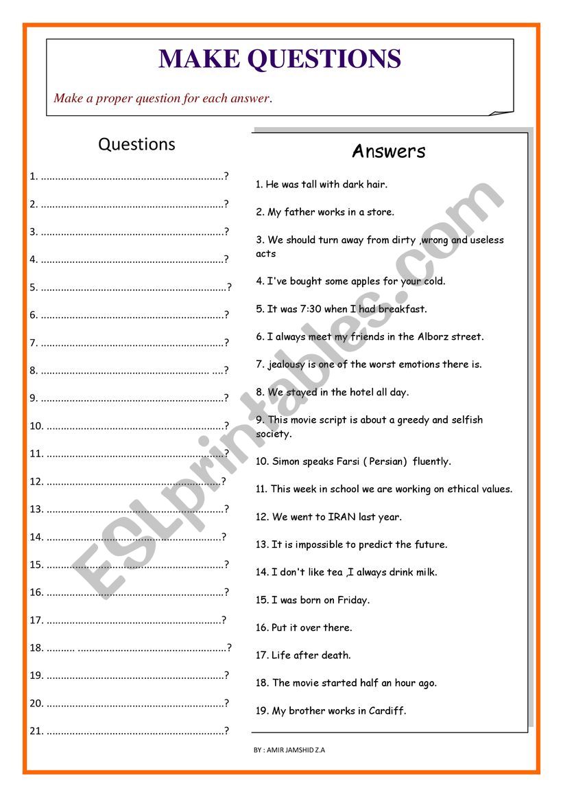 what is the question? worksheet