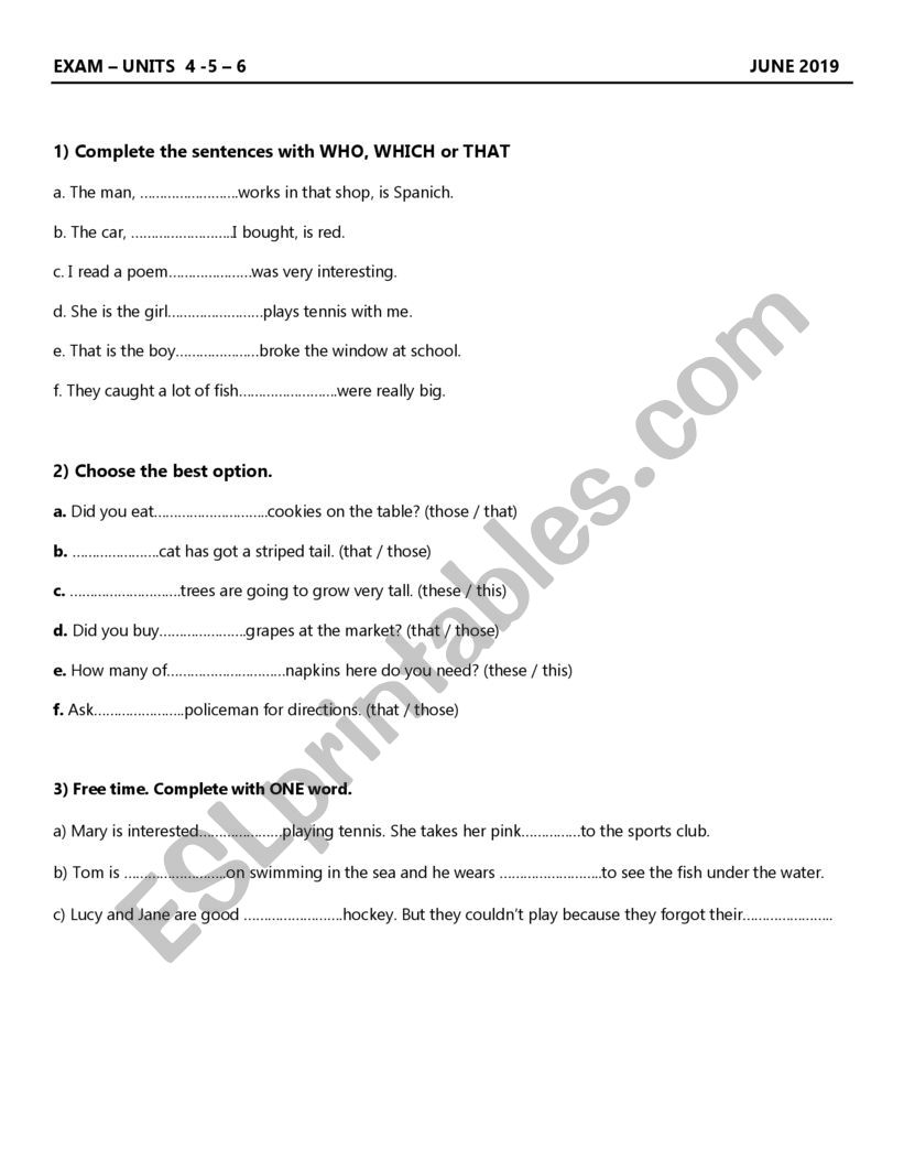 Key English Test  worksheet