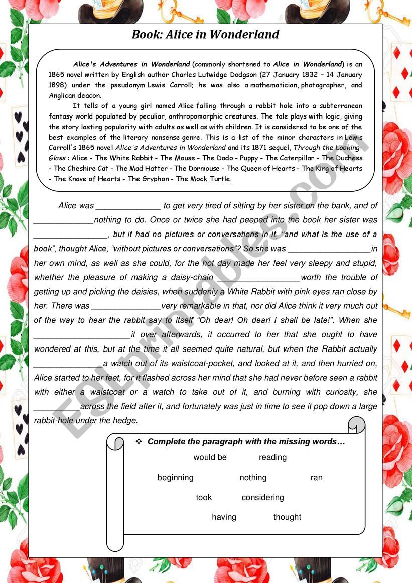 Alice in wonderland - Text activity